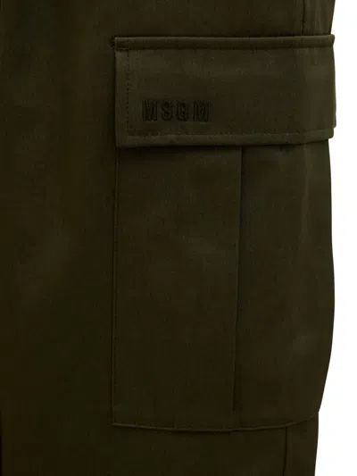 Msgm Cargo-pocket Trousers In Green