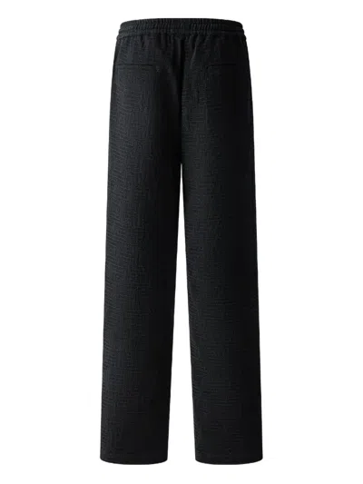 Shanghai Tang Drawstring-waistband Textured Trousers In Black