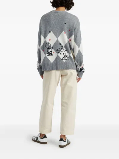 Chinti & Parker Wool Cashmere Peanuts Poker Cardigan In Gray