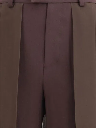 Undercover Pleated-panel Trousers In Brown