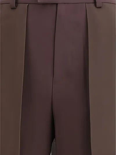 Undercover Pleated-panel Trousers In Brown