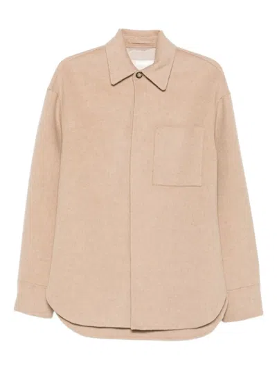 Jw Anderson Buttoned Patch-pocket Jacket In Brown