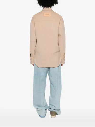 Jw Anderson Buttoned Patch-pocket Jacket In Brown