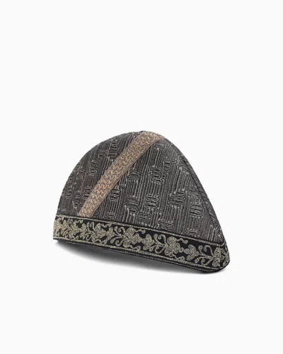 Giorgio Armani Jacquard Silk And Wool Jacquard Side Cap In Multi