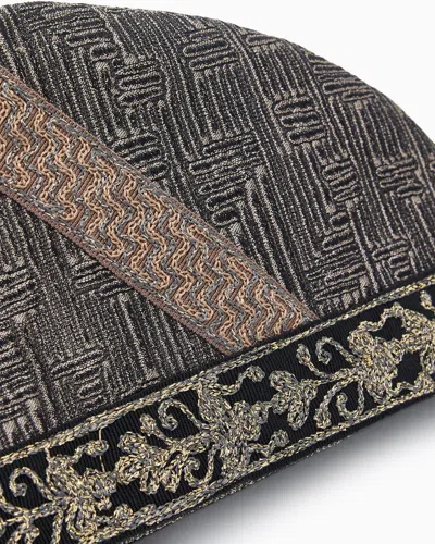 Giorgio Armani Jacquard Silk And Wool Jacquard Side Cap In Multi