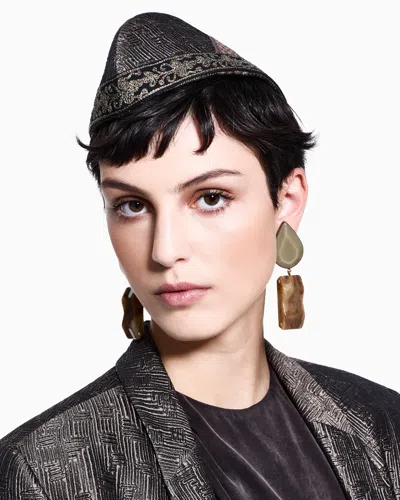 Giorgio Armani Jacquard Silk And Wool Jacquard Side Cap In Multi