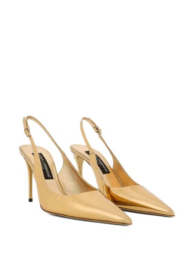 Dolce & Gabbana 90mm Slingback Pointed-toe Pumps In Orange