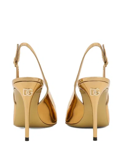 Dolce & Gabbana 90mm Slingback Pointed-toe Pumps In Orange