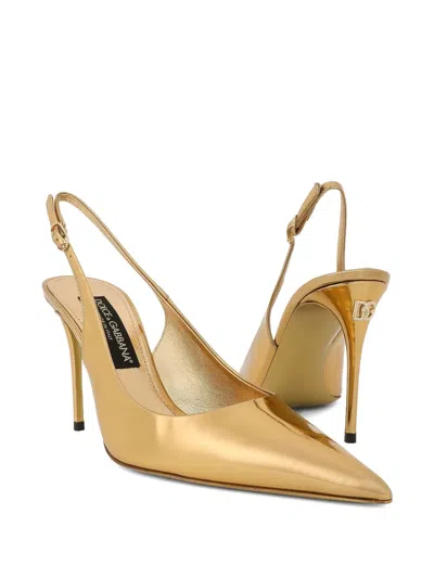 Dolce & Gabbana 90mm Slingback Pointed-toe Pumps In Orange
