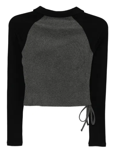 Musium Div. Logo-print Collar-embellished T-shirt In Black