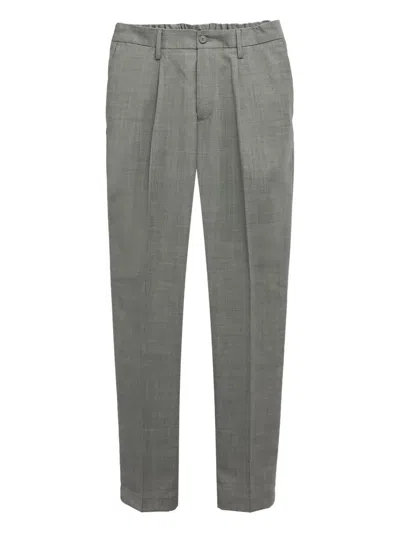 Devore Pleated Elastic-waist Trousers In Gray