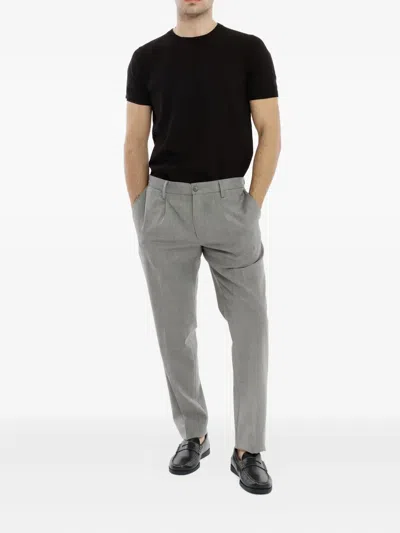 Devore Pleated Elastic-waist Trousers In Gray