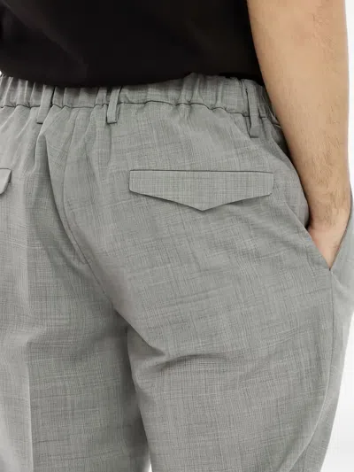 Devore Pleated Elastic-waist Trousers In Gray