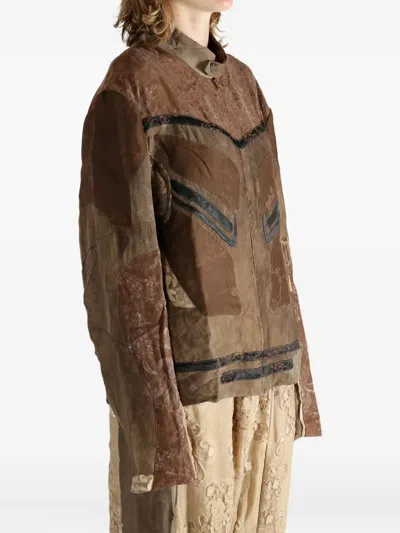 Communs Distressed-effect Jacket In Brown