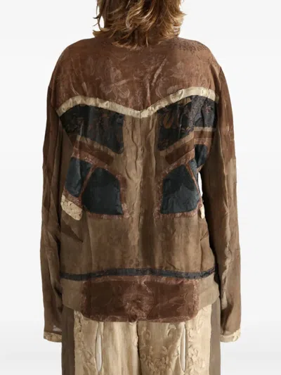 Communs Distressed-effect Jacket In Brown