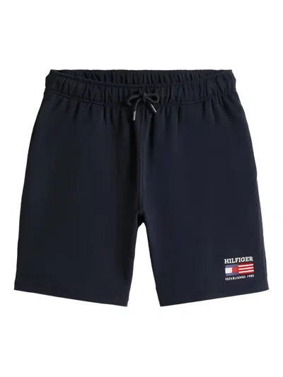 Tommy Hilfiger Americana Shorts With Elastic Waistband And Pockets In Blue