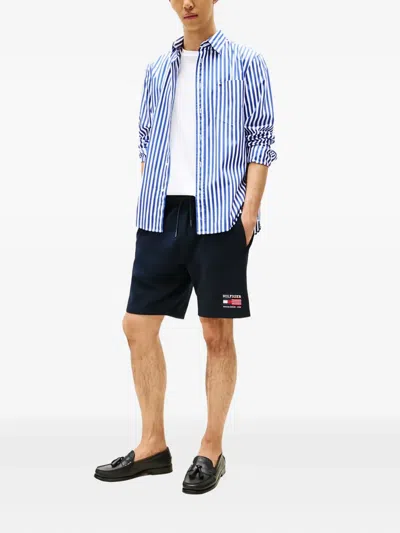 Tommy Hilfiger Americana Shorts With Elastic Waistband And Pockets In Blue