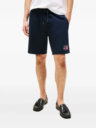 Tommy Hilfiger Americana Shorts With Elastic Waistband And Pockets In Blue