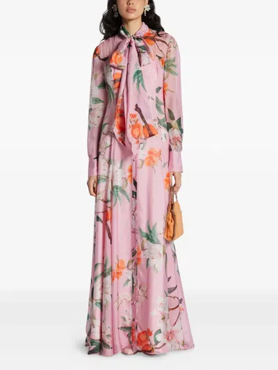 Leo Lin Lilith Button-front Chiffon Maxi Dress In Pink