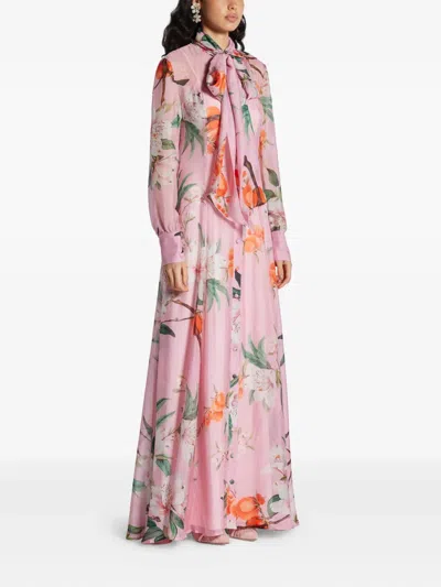 Leo Lin Lilith Button-front Chiffon Maxi Dress In Pink