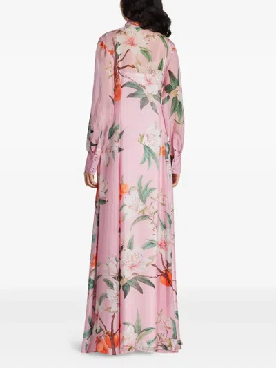 Leo Lin Lilith Button-front Chiffon Maxi Dress In Pink