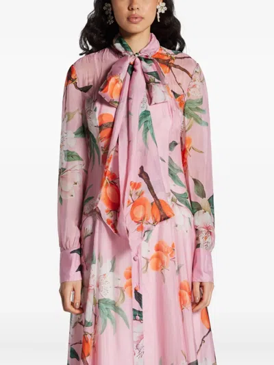 Leo Lin Lilith Button-front Chiffon Maxi Dress In Pink