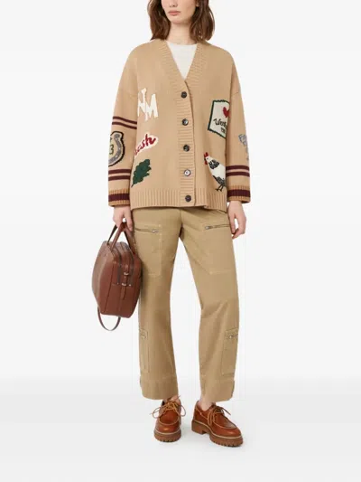 Weekend Max Mara Colonia Long Trouser Khaki In Gold