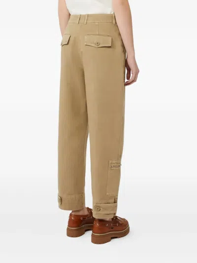 Weekend Max Mara Colonia Long Trouser Khaki In Gold