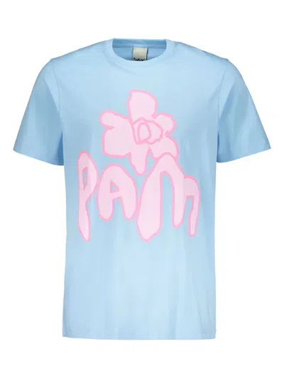 Perks And Mini Flower-print Cotton T-shirt In Blue