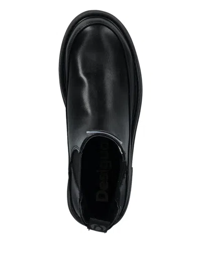 Desigual Faux Leather Ankle Boot In Black