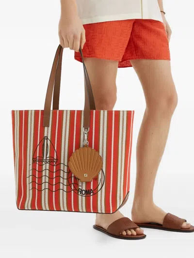 Fendi Shell Charm In Brown