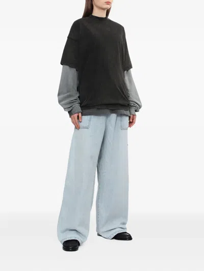 We11 Done Double-layered Cotton Top In Gray