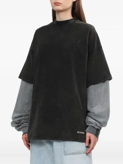 We11 Done Double-layered Cotton Top In Gray