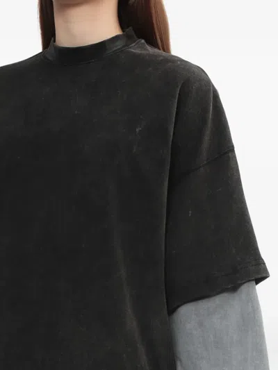 We11 Done Double-layered Cotton Top In Gray