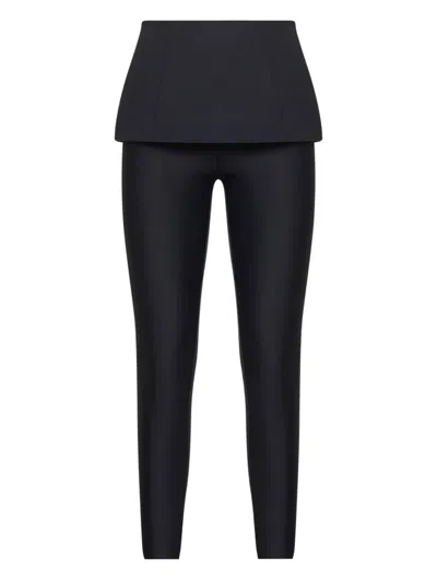 Diesel High Waist Seamless Leggings And Skirt In Blue