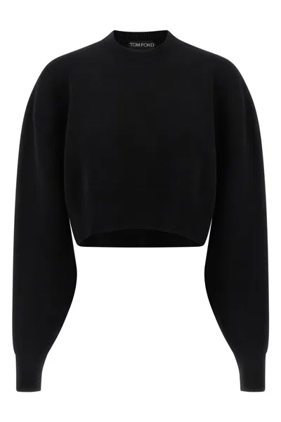 Tom Ford Maglione Oversize In Misto Lana Nera Donna In Black