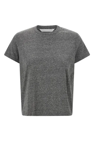 Mother Short Sleeve Crew Neck T-shirt In Gray