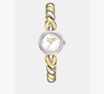 Kate Spade Monroe Twist Two Tone Watch In Gray