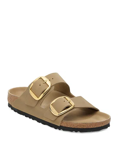Birkenstock Arizona Big Buckle Leather Slides In Brown