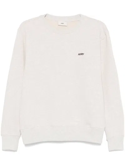 Autry Crew Neck Sweatshirt In Soft Gray Cotton In Gray