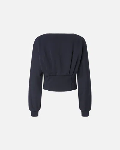 Pinko Sweat-shirt Bustier À Boutons In Blue