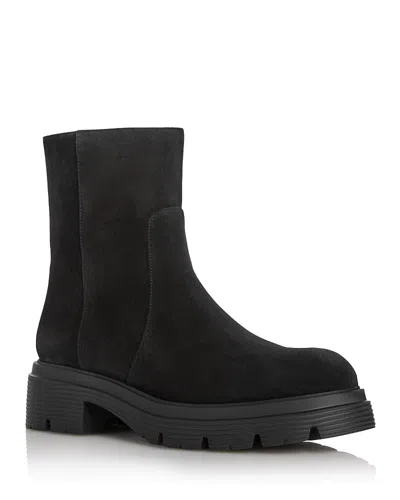 Stuart Weitzman Suede Ankle Boots Featuring Chunky Sole In Blue