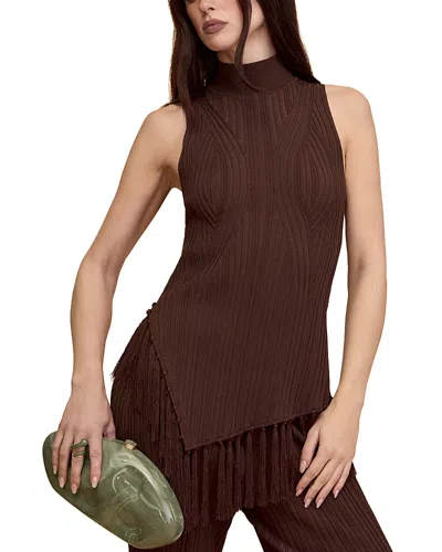 Cult Gaia Doja Knit Top In Brown