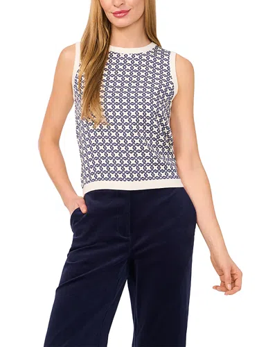 Ted Baker Geo Print Mixed Media Tank In Blue