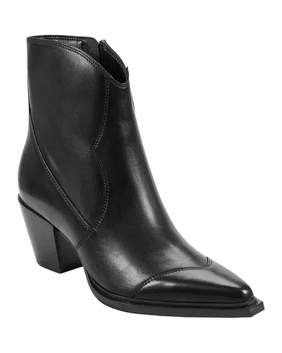 Marc Fisher Ltd Women's Giulie Western Leather Ankle Bootie In Black