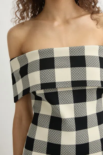 Posse Pippa Checked Off-shoulder Top