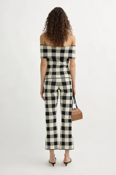 Posse Pippa Checked Off-shoulder Top