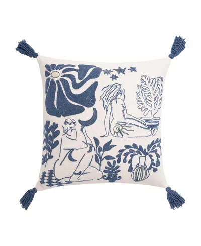 Gauri Kohli Sialkot Throw Pillow Cover In Blue