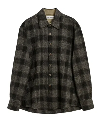 Our Legacy Mens Above Oakland Low Twist Check Shirt In Black