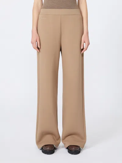 Max Mara Cotton Jersey Trousers In Gold